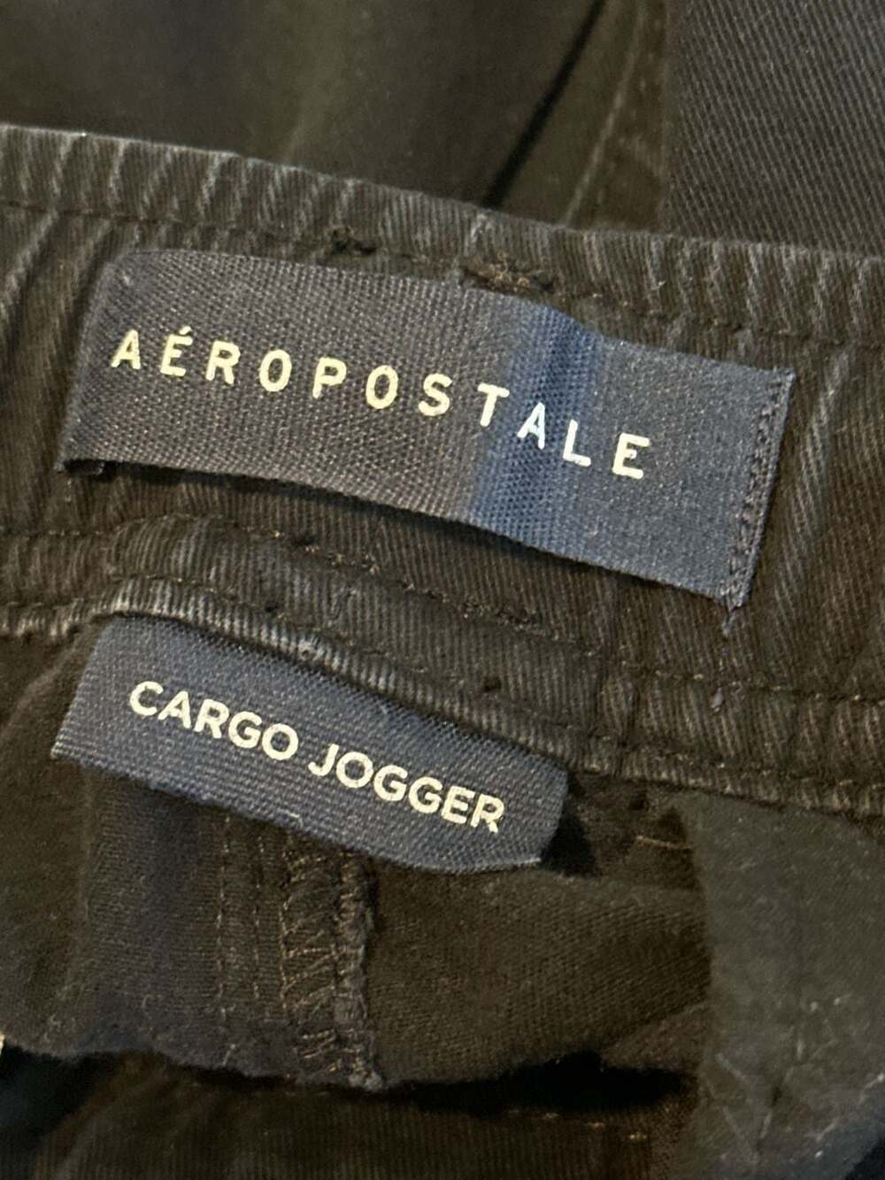Aeropostale Men's Aero Cotton Twill Cargo Jogger Pants Black - Picture 7 of 9